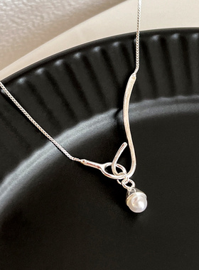 法式仿珍珠款项链女高级大气简约锁骨链轻奢小众气质精致链颈链
