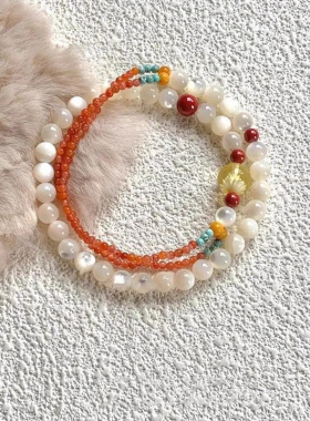 「吟花入酒」天山翠碧玺串珠手链新中式高级感手串ins风轻奢手饰