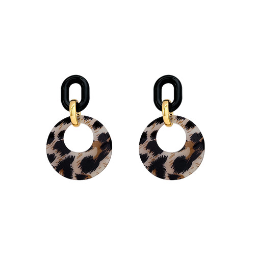 秋冬复古港风豹纹耳环女2025新款高级感小众设计独特气质耳圈耳饰 - 图3