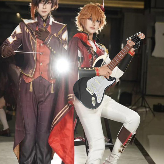 原神达达利亚电吉他cos道具成人拍摄仿真假吉他玩具乐器摆件模型