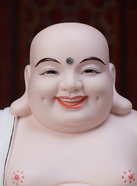 陶瓷大肚笑佛弥勒佛家用供奉摆件
