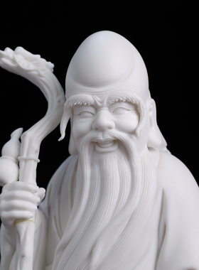 陶瓷童子祝寿大师徐才提寿礼摆件