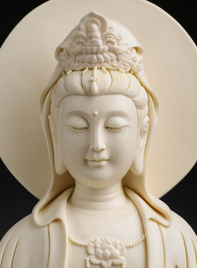 陶瓷佛光坐岩如意观音大师林建平