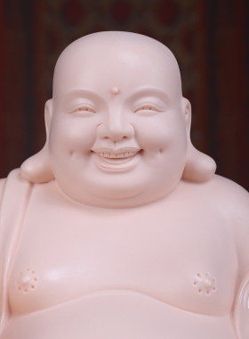 德化白瓷弥勒像陶瓷大肚笑佛摆件