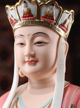 珍珠彩红衣地藏菩萨佛像