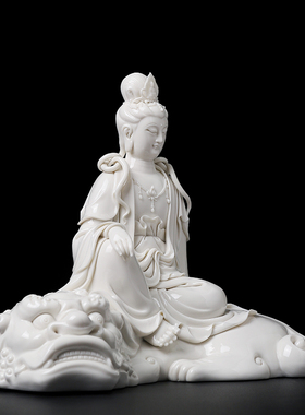 陶瓷上釉文殊普贤菩萨大师徐才提