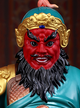 陶瓷高端彩赵公明武财神神像摆件