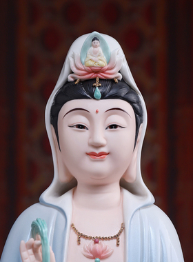 陶瓷观世音菩萨佛像客厅供奉摆件