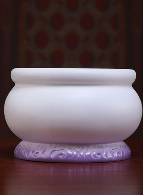 陶瓷莲花香炉家用供佛供香炉碗