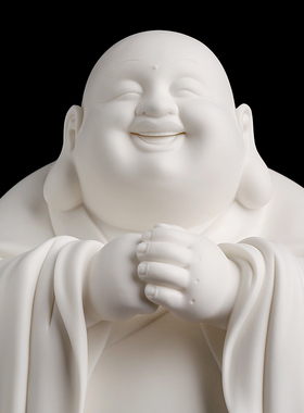《恭喜佛》弥勒佛像客厅陶瓷摆件