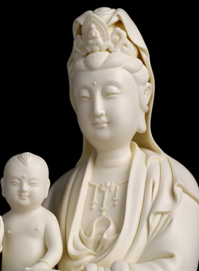 陶瓷送子观音菩萨佛像摆件收藏品