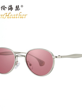 2026新款椭圆框欧美沙丁鱼镜腿金属太阳镜个性时尚百搭遮阳镜