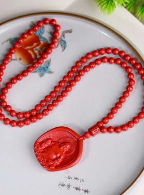 帝王砂朱砂佛头吊坠弥勒大肚弥勒佛莲花座挂件低含量吊坠本命年