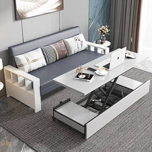 尚闲多功能实木沙发床两用可折叠客厅双人小户型电动遥控带升降茶