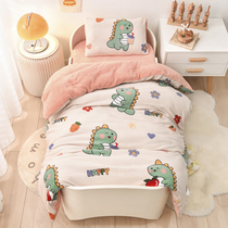 Kindergarten Quilt Three Sets Autumn Winter Milk Suede Children Coral Suede Six Sets Of Gush Thickened Infant Bed Goods