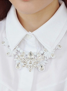 韩国进口饰品华丽风水晶短项链