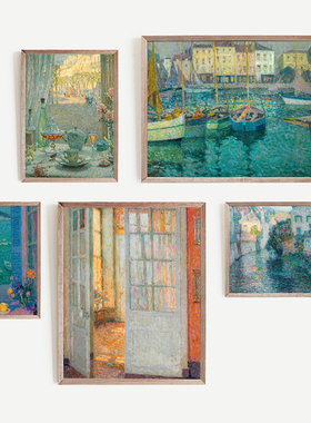 Henri Le Sidaner北欧法式浪漫主义点彩画复古艺术装饰小清新画芯