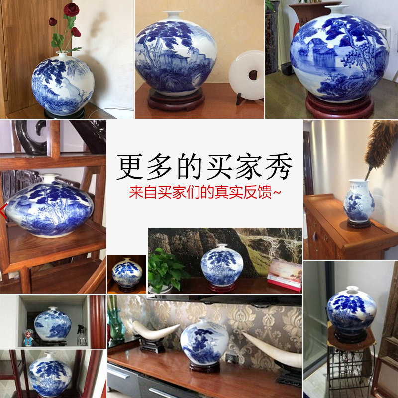 景德镇陶瓷器花瓶摆件新中式青花瓷插花器家居客厅结婚装饰工艺品 - 图3