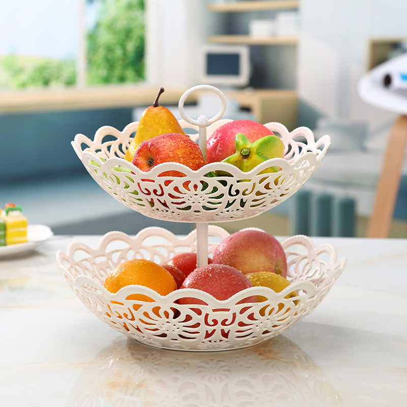 包邮创意多层水果盘子时尚欧式糖果盆客厅现代三层水果篮塑料果盘