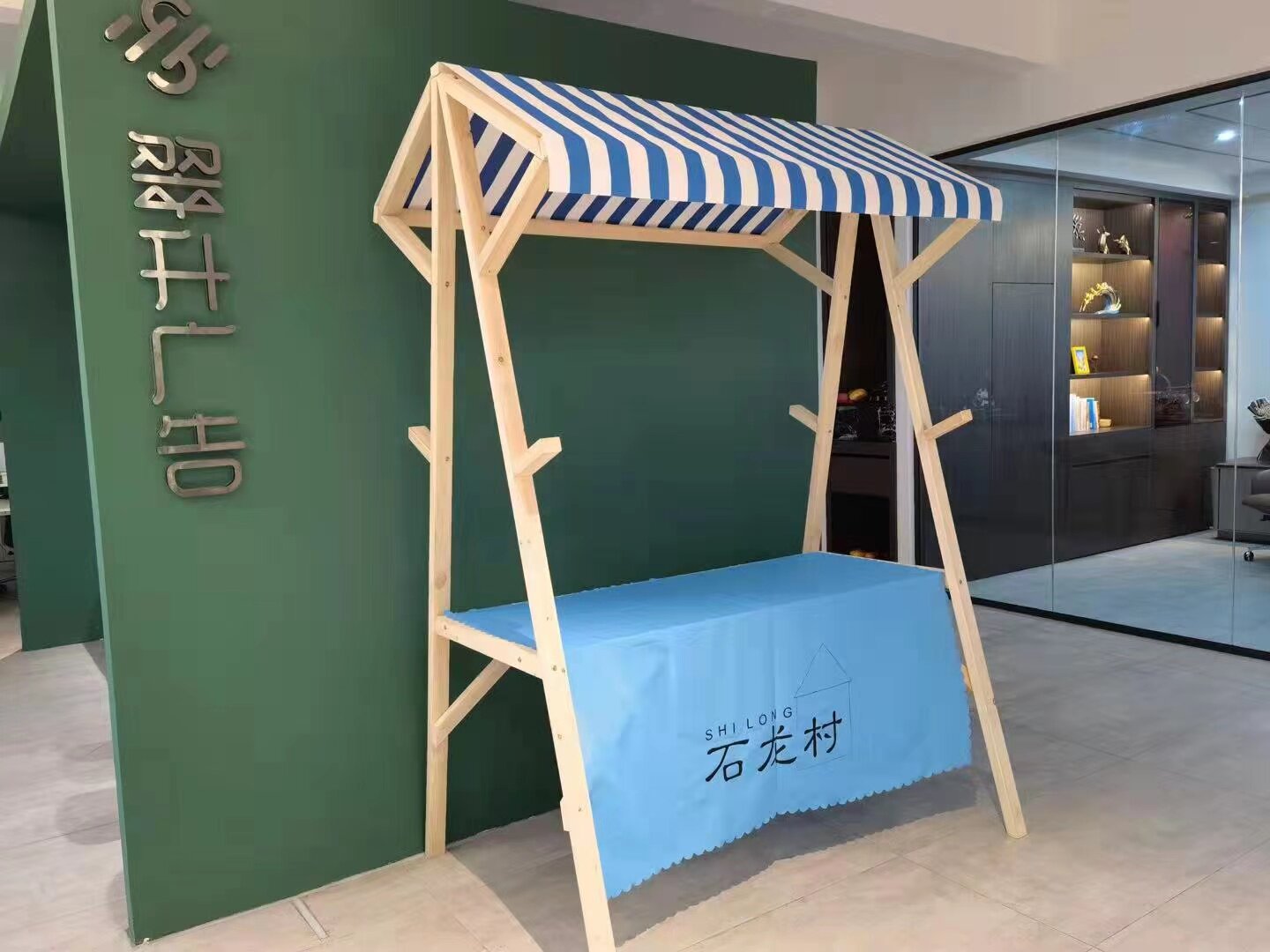 集市摊位车户外棚架摆摊展示架实木制集市移动售货车夜市小吃