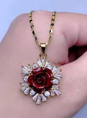 原矿朱砂吊坠含量紫金款项镶嵌