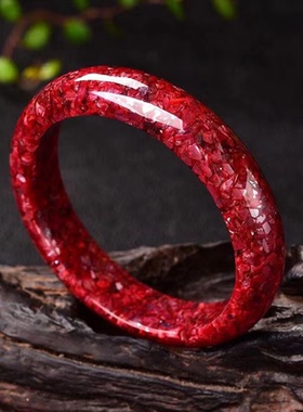 非金属手镯 朱红砂颗粒晶体高工艺手镯鸿运当头红色时尚百搭饰品