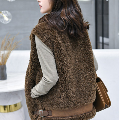 羊羔毛马甲女2025秋冬新款加厚皮毛一体坎肩颗粒羊羔绒马夹外套潮,淘宝优惠券,粉丝福利购,淘宝优惠卷