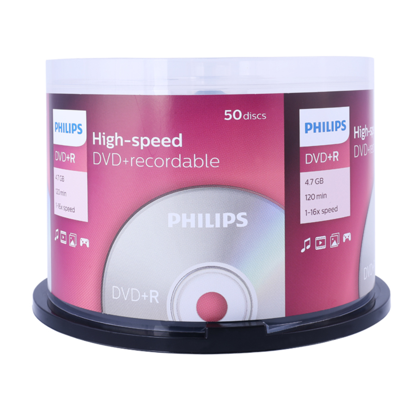 正品PHILIPS飞利浦16XDVD+R-RDVD光盘50片装空白光碟DVD刻录光盘-图2