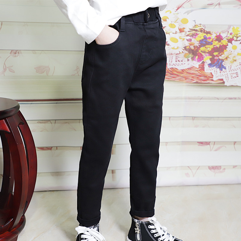 男童牛仔裤2024春秋新款修身小脚瘦版铅笔裤儿童宝宝洋气童装裤子