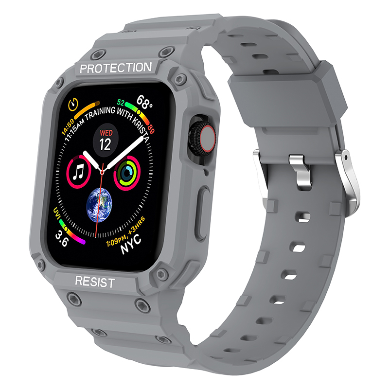 适用iwatch9代表带apple watch7/6/SE液态硅胶一体苹果S7手表带保护壳8代40mm44/49全包表壳运动腕带潮牌男女 - 图2