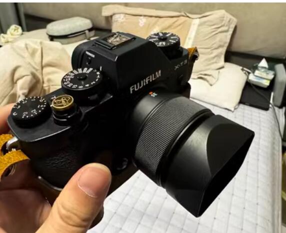 新款金属适用于富士xf35 XF23mmF2.R WR XC35MM f2镜头遮光罩-图2