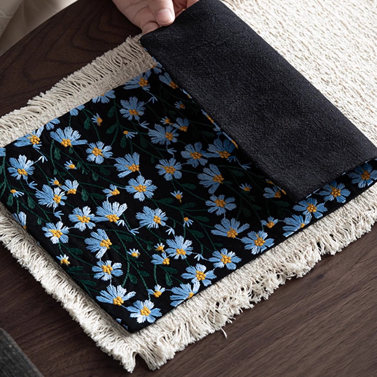 国风棉布繁花刺绣干泡席茶道配件茶室茶台茶席茶垫子桌布中式禅意,淘宝优惠券,粉丝福利购,淘宝优惠卷