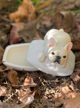 陶瓷小众法斗摆件家居陶艺装饰卡通创意手工桌面客厅可爱治愈礼品