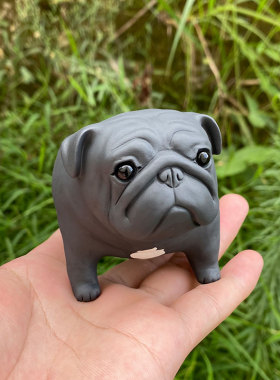 手作陶瓷巴哥摆件巴哥周边手办创意原创可爱巴哥哈巴狗手工陶器
