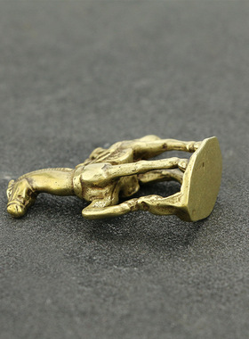 复古做旧黄铜马上汽车摆件