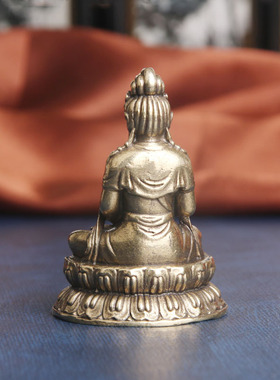 复古黄铜大势观音菩萨桌面摆件
