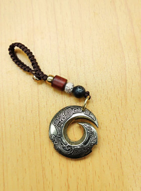 复古典藏国风艺术黄铜摆件古法手工匠作吊坠文玩手把件牌挂件项链