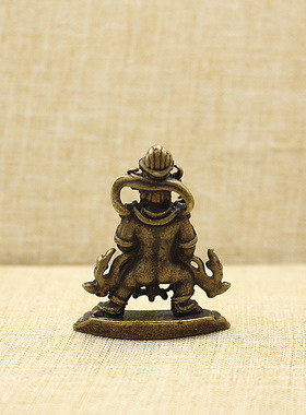 纯黄铜复古法手工匠作旧典藏国风艺术摆件雕牛魔王茶宠手把件文玩