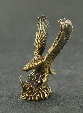 清朝古玩铜器大展宏图老鹰