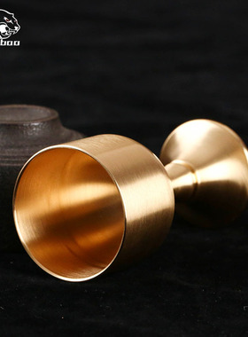 纯黄铜复古法手工匠作旧典藏国风艺术摆件红酒大酒杯高脚酒具礼品