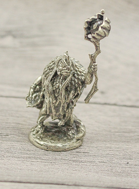 复古重铜鱼人战士古代兵人模型手办桌面游戏玩具实心摆件浮雕武士