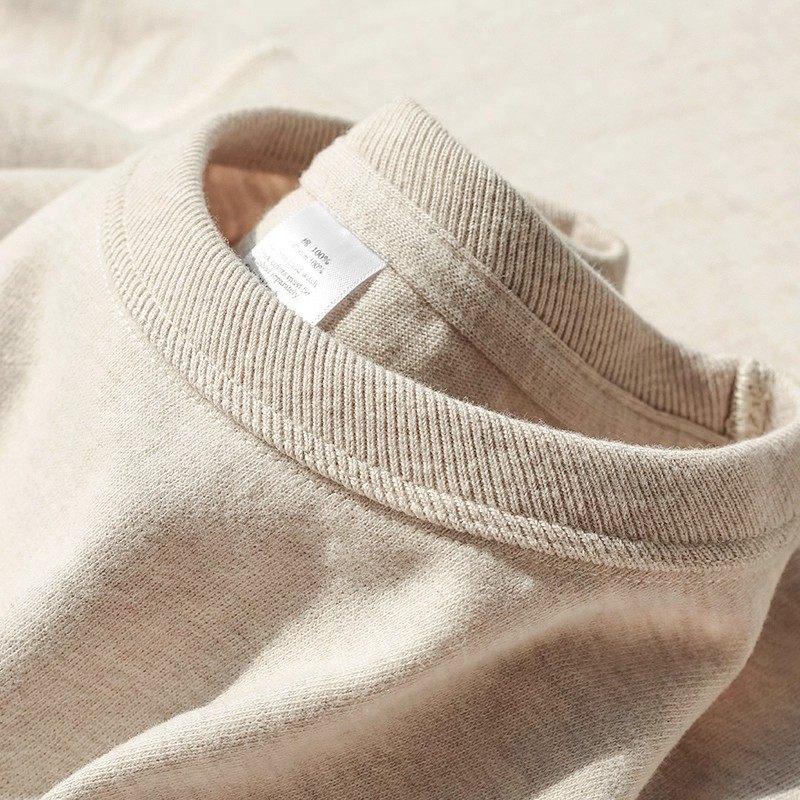 新疆纯棉400g重磅奶茶色圆领长袖t恤秋冬季厚实内搭打底衫男女款,淘宝优惠券,粉丝福利购,淘宝优惠卷