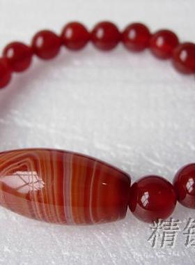 秀气风巴西玛瑙缠丝红色礼品手串