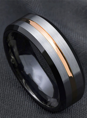 2022新款轻奢双台阶钛钢戒指