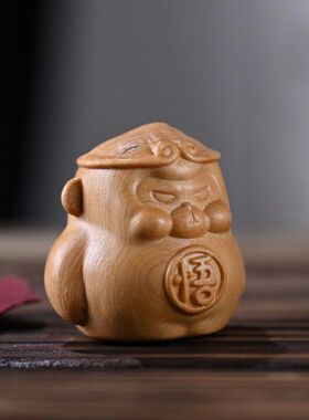 创意手把桌面木雕把玩崖柏卡通