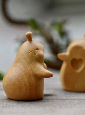 纪念永不创意情人节木雕手工摆件