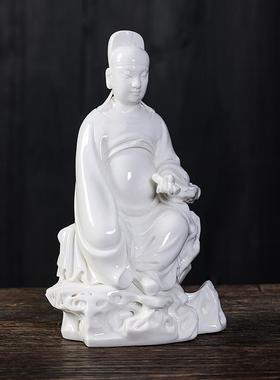 仿古瓷文书文昌帝君神像摆件