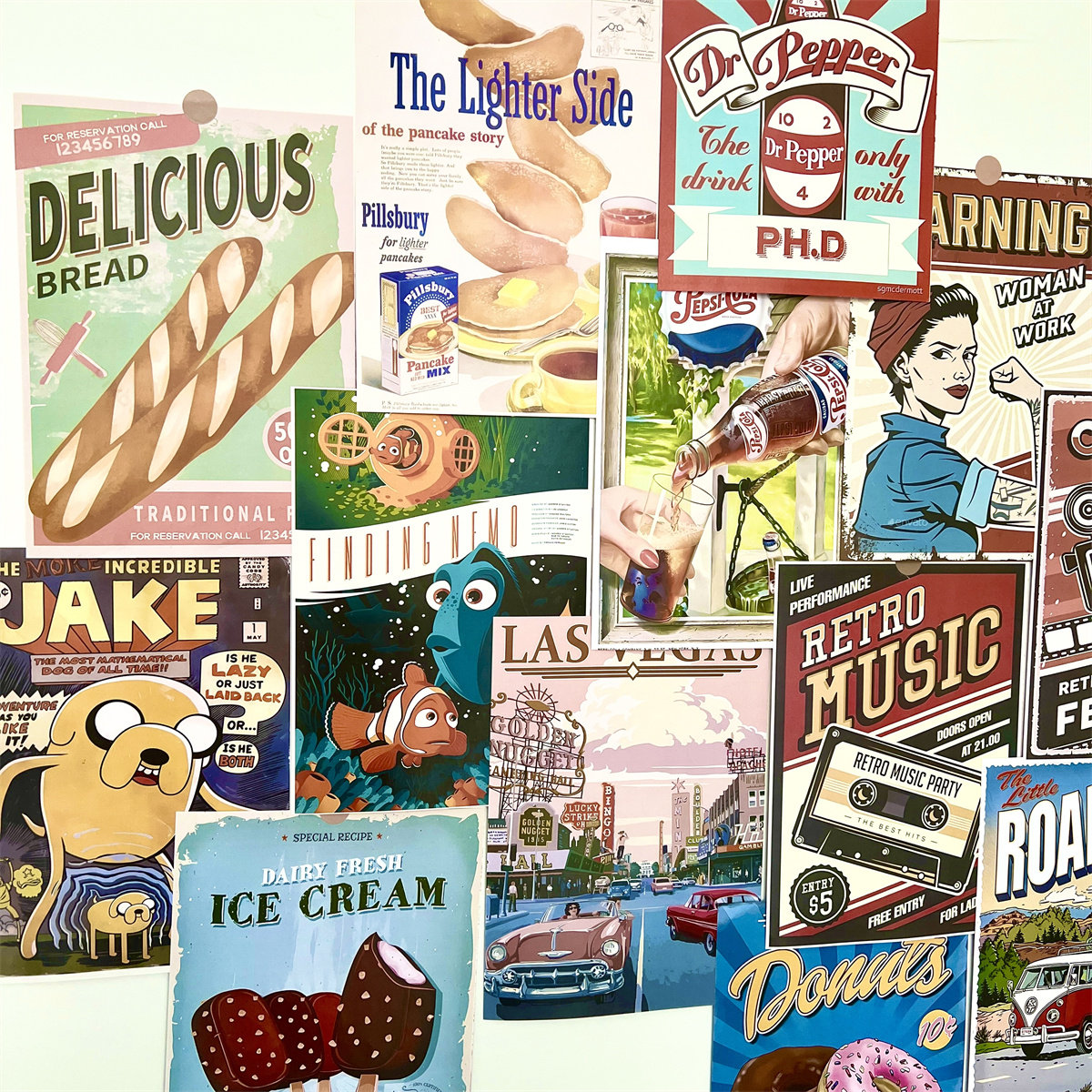 ins复古美式画报学生房间卧室墙面背景布置文化墙贴海报装饰画,淘宝优惠券,粉丝福利购,淘宝优惠卷