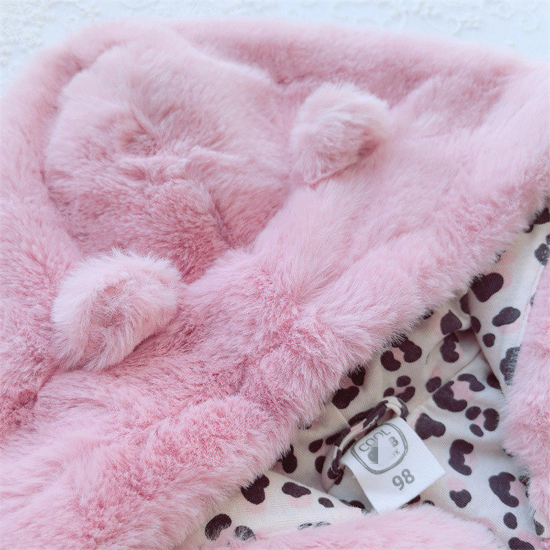 甜美可爱~出口女宝宝中小童三件包邮92-128欧dan毛毛保暖连帽马甲,淘宝优惠券,粉丝福利购,淘宝优惠卷