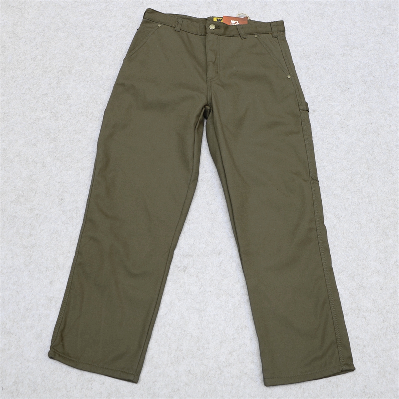 美式休闲复古冬季男士纯棉加绒棉裤宽松大码直筒休闲多兜工装棉裤 - 图0